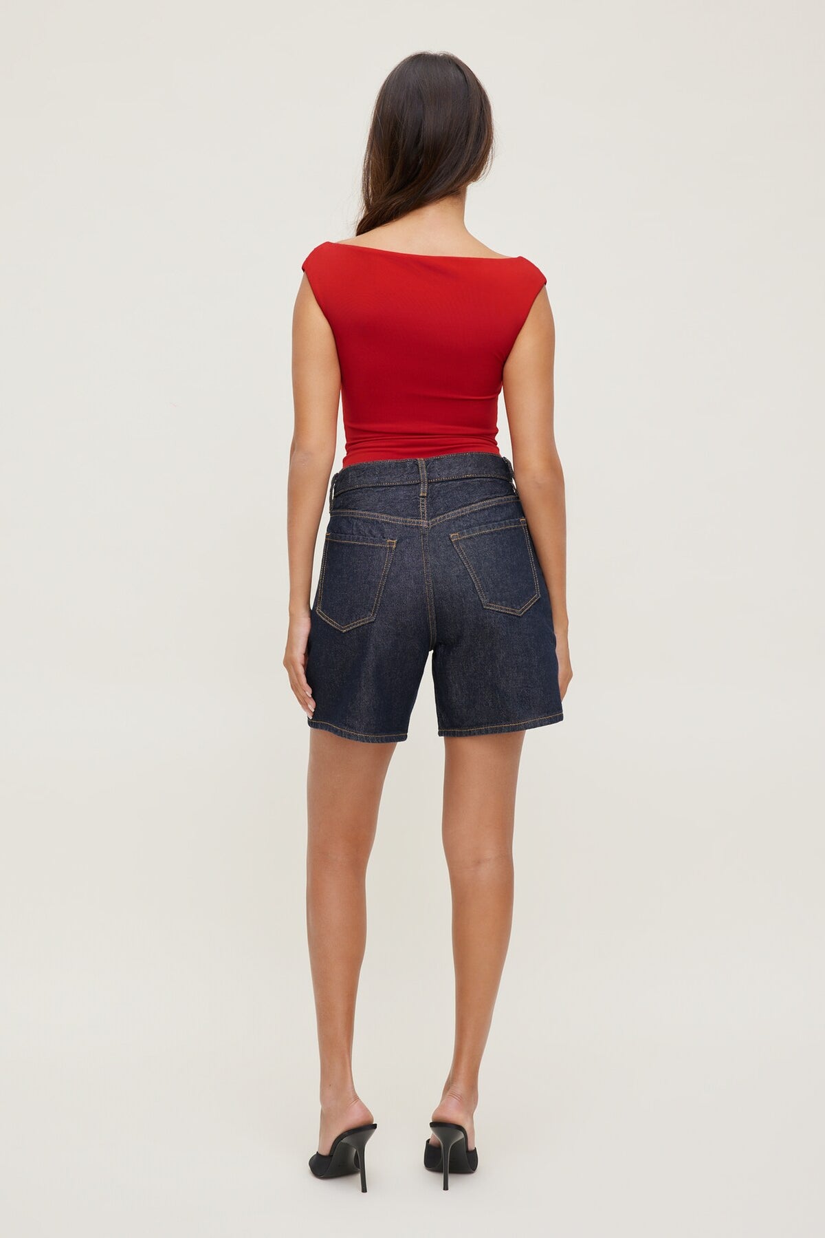 Dynamite Harper High Rise Jean Shorts Blue