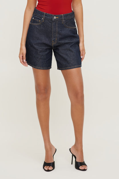 Dynamite Harper High Rise Jean Shorts Blue