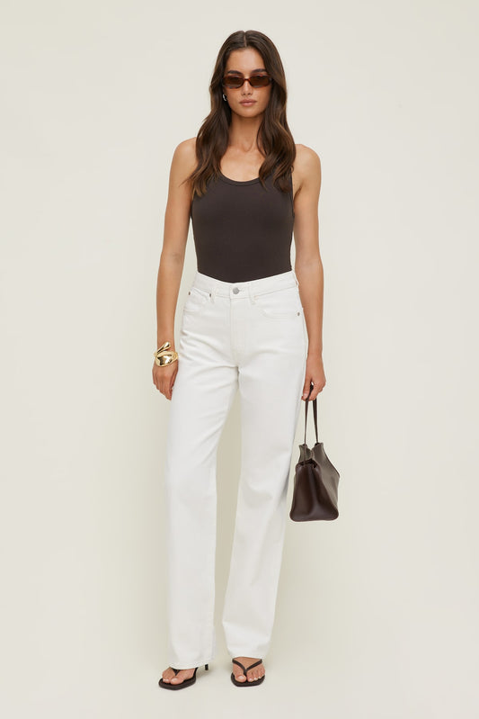 Dynamite Heidi High Rise Wide Leg Jeans Beige