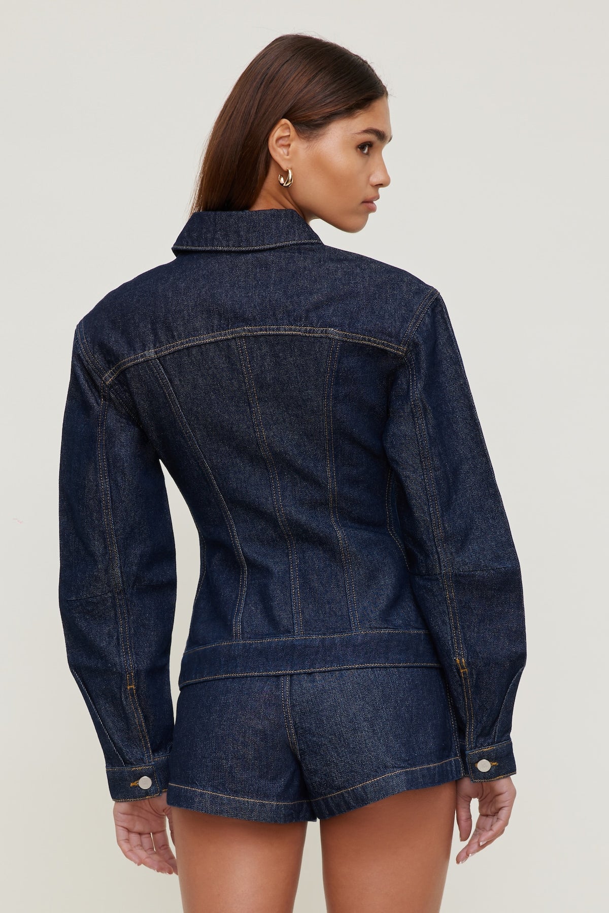 Dynamite Cinched Denim Jacket Blue
