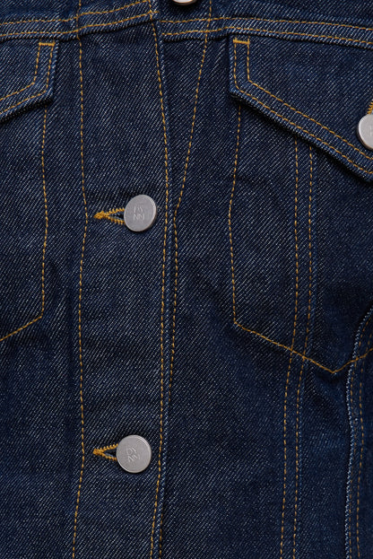 Dynamite Cinched Denim Jacket Blue