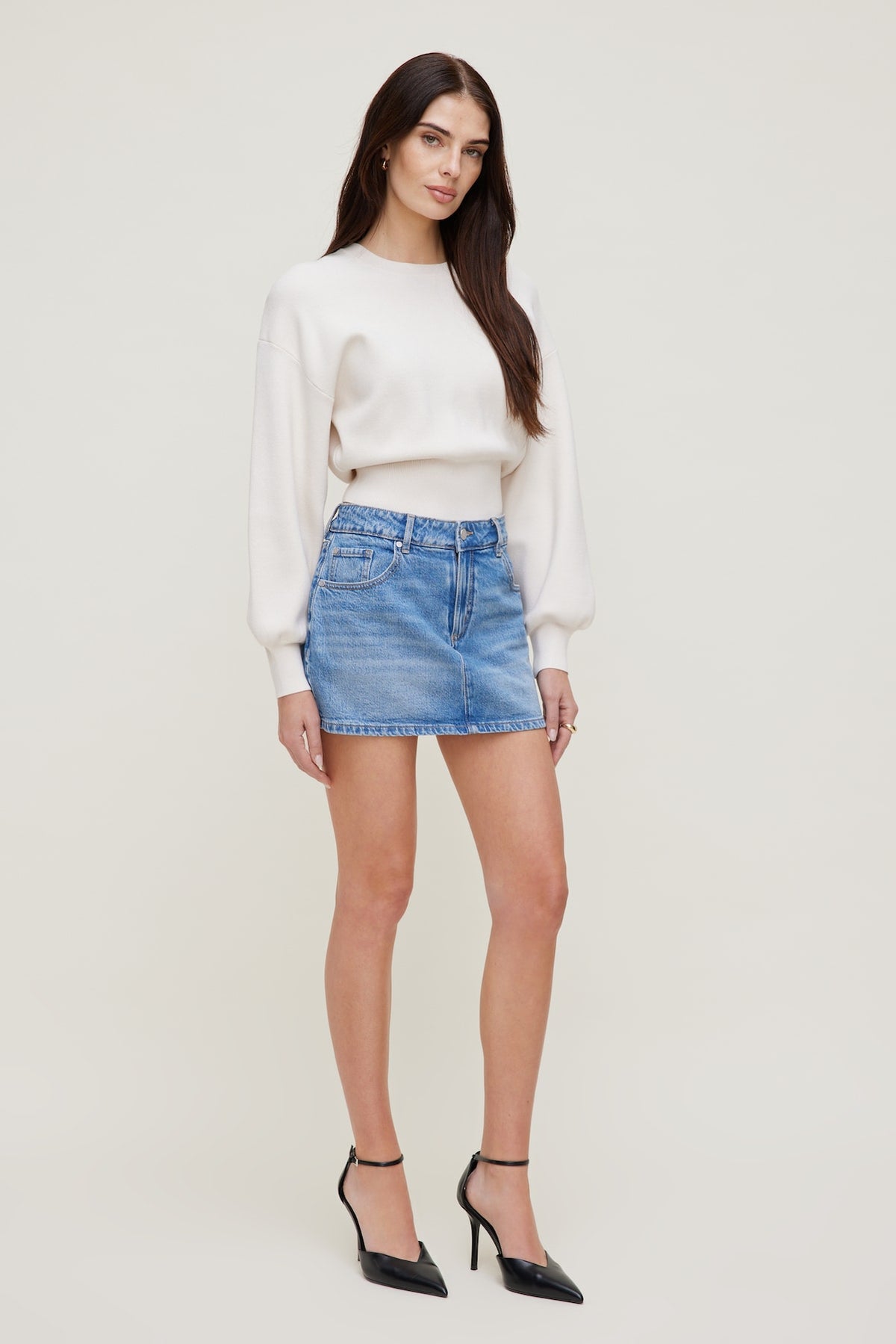 Dynamite Gia Mini Denim Skort Blue