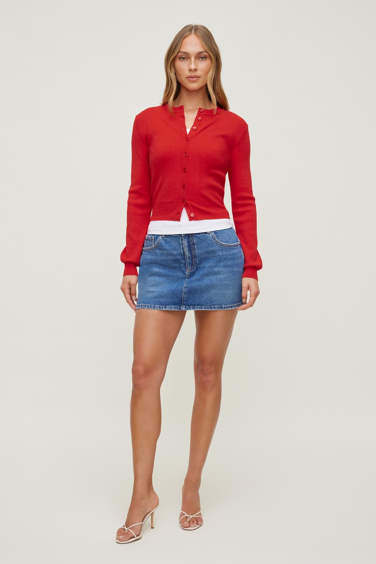 Dynamite Gia Mini Denim Skort Blue