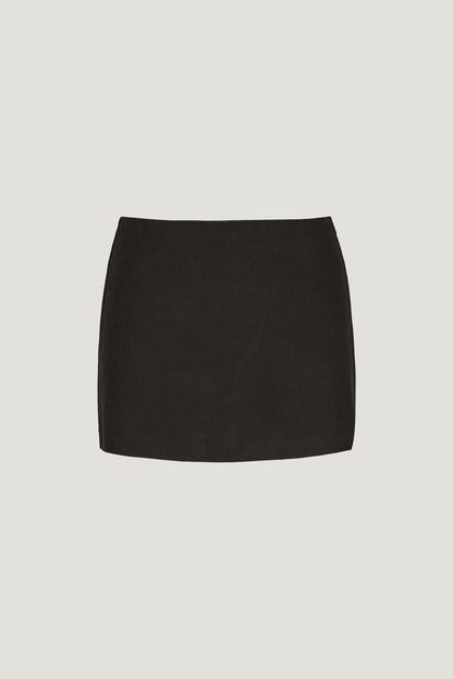 Dynamite Stacie Linen Mini Skort Brown