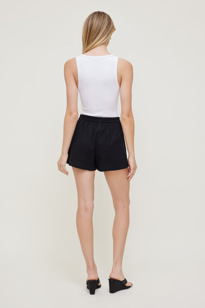 Dynamite Linen High Rise Shorts Black