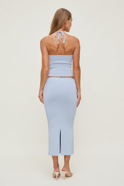 Dynamite Scallop Trim Maxi Skirt Blue
