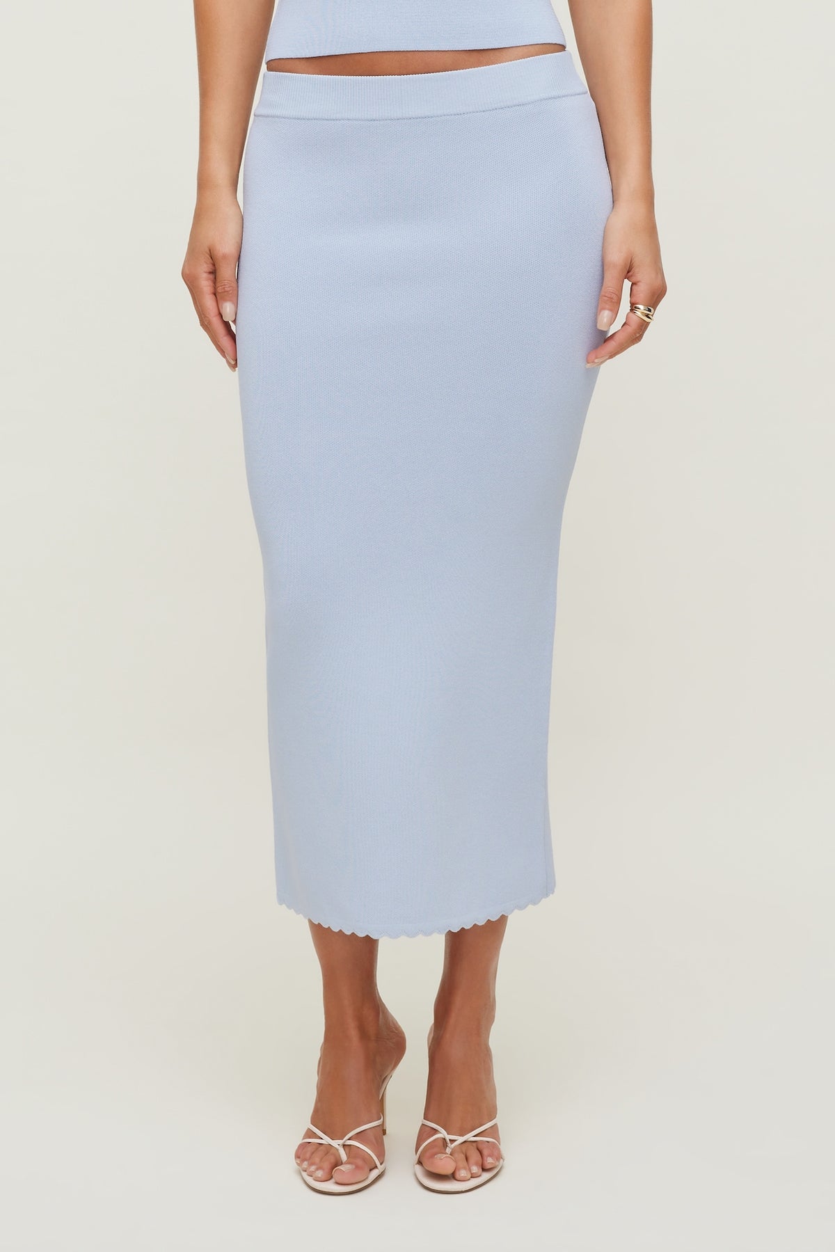 Dynamite Scallop Trim Maxi Skirt Blue