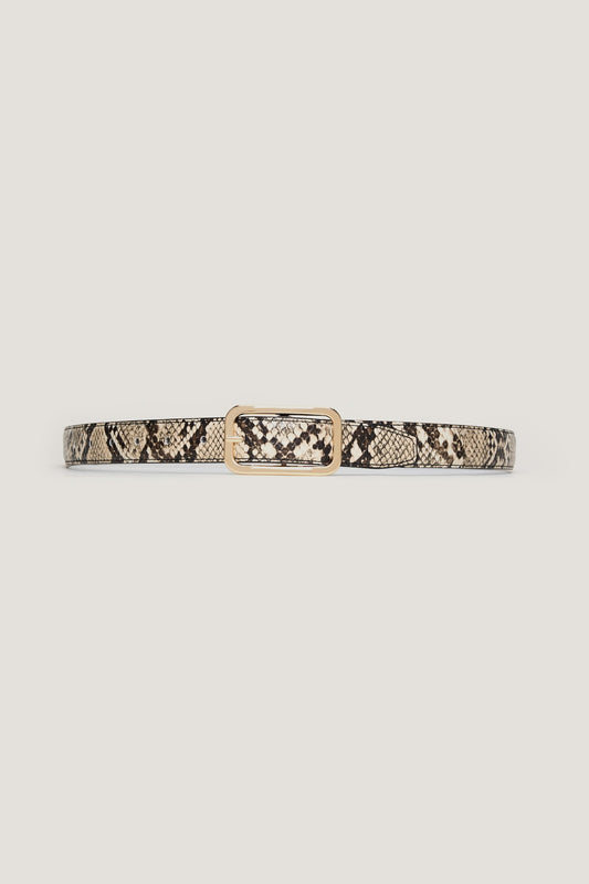 Dynamite Rounded Rectangle Slim Faux Leather Belt GREEN