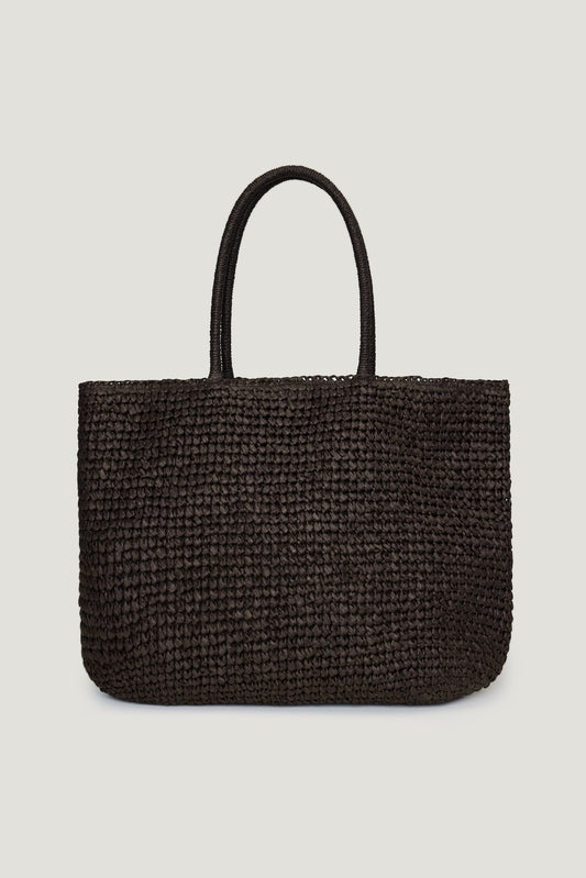 Dynamite Straw Tote Bag Brown