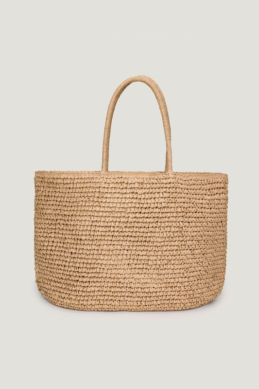Dynamite Straw Tote Bag Beige