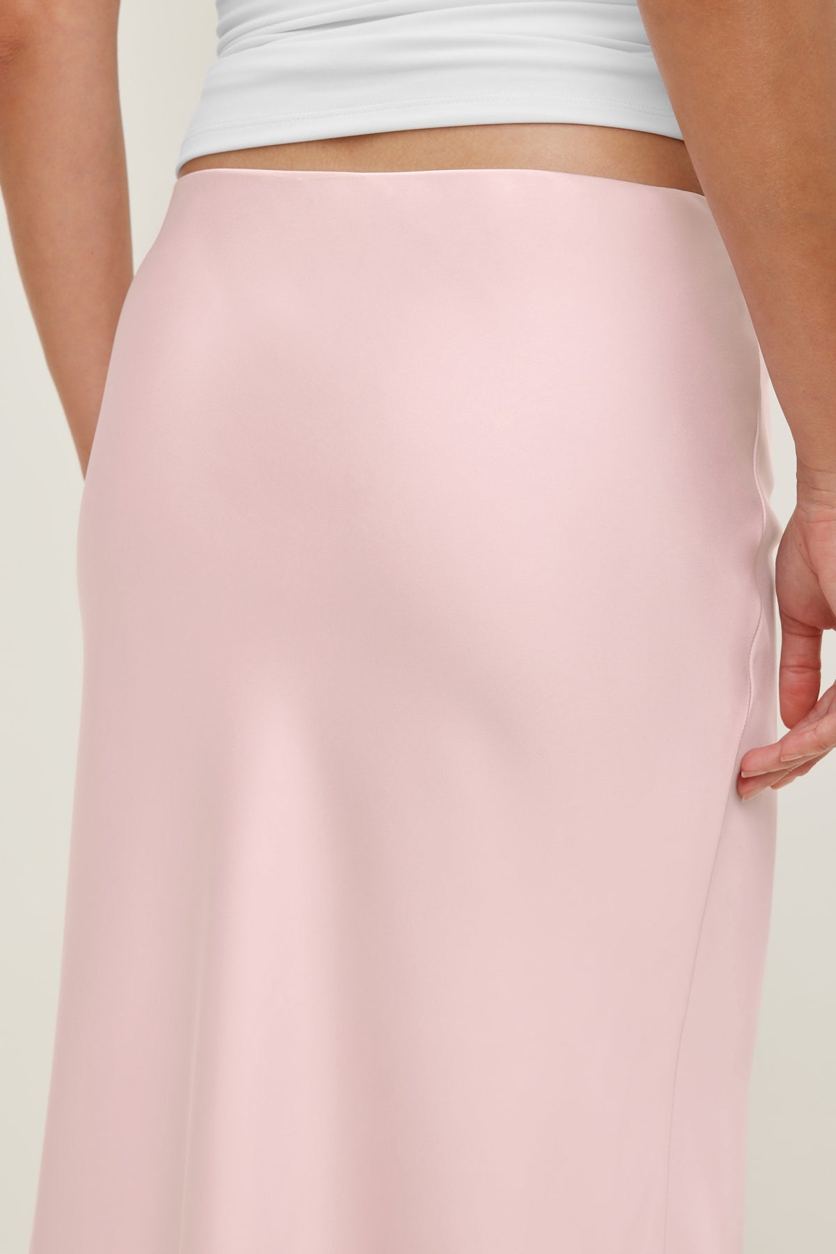 Dynamite Delila Satin Midi Skirt Pink