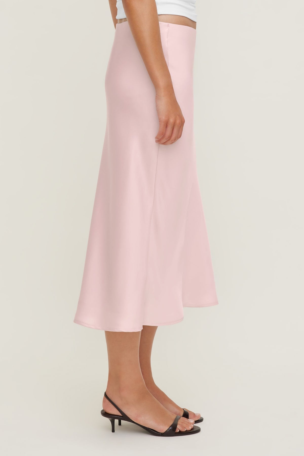 Dynamite Delila Satin Midi Skirt Pink