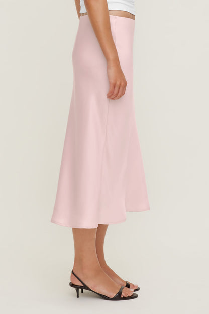 Dynamite Delila Satin Midi Skirt Pink