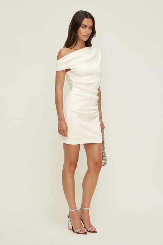 Dynamite Jana Crepe Mini Dress White