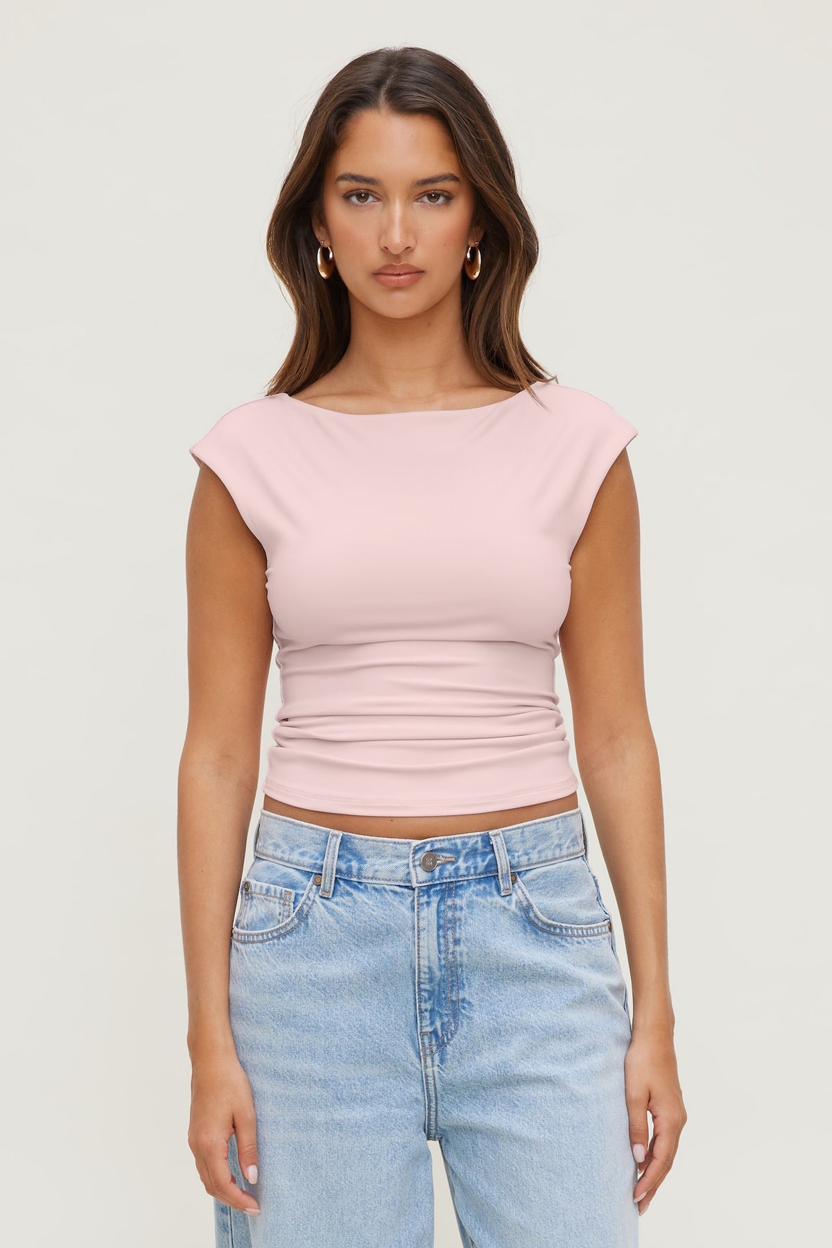 Dynamite Sculpt Cap Sleeve T Shirt Pink