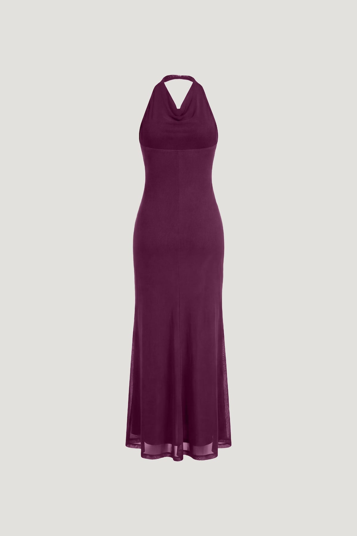 Dynamite Scarlet Draped Mesh Maxi Dress PURPLE