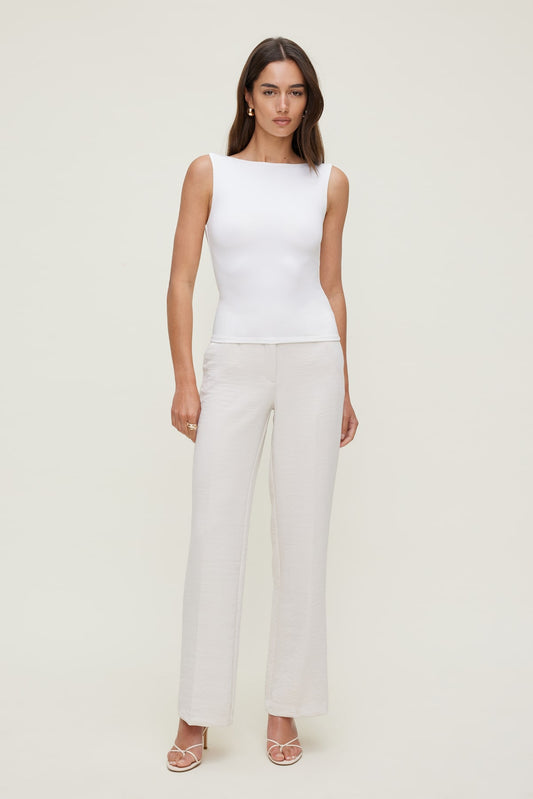 Dynamite Camelia Airflow Clean Straight Leg Pants Beige