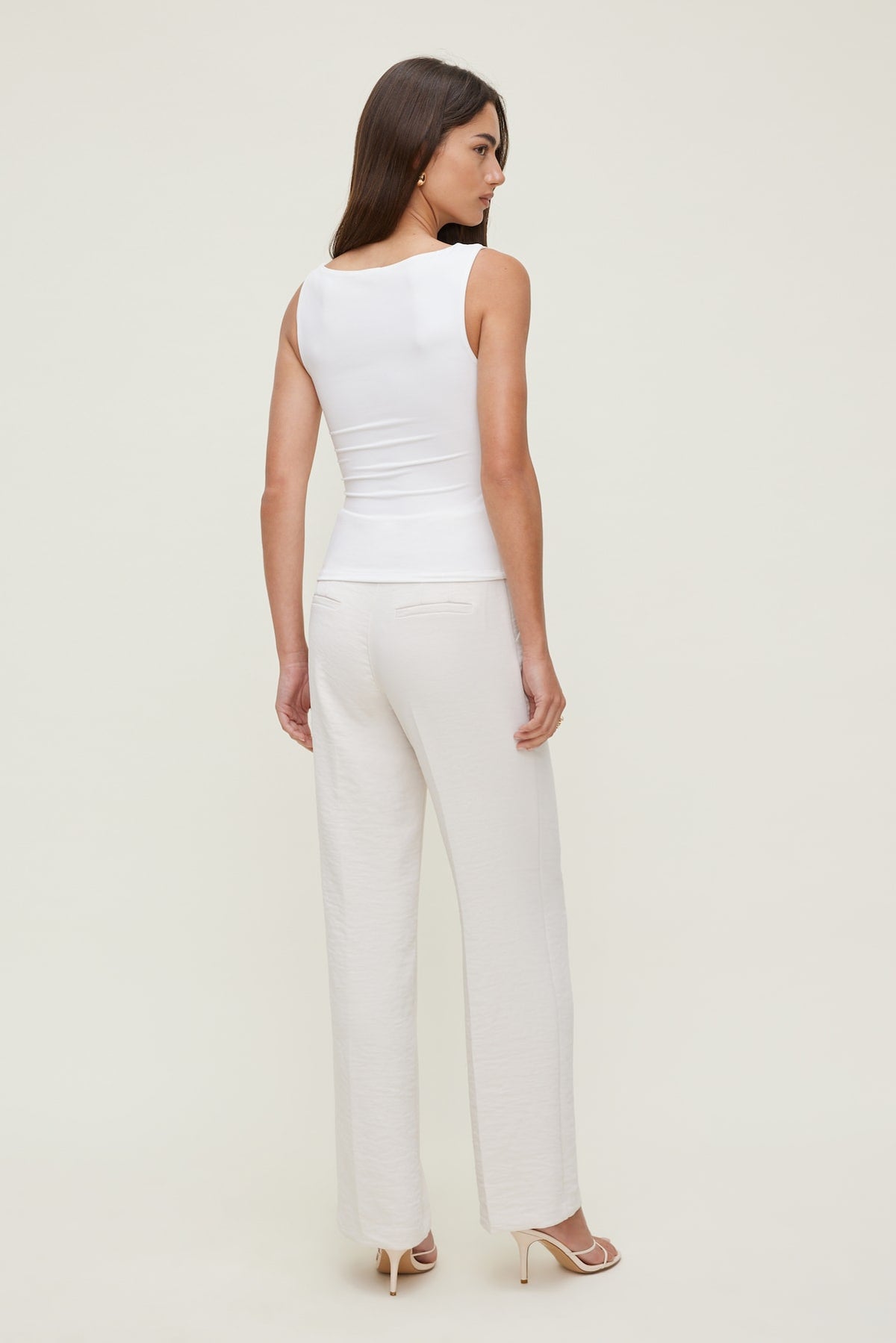 Dynamite Camelia Airflow Clean Straight Leg Pants Beige