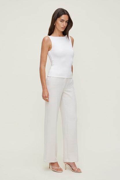 Dynamite Camelia Airflow Clean Straight Leg Pants Beige