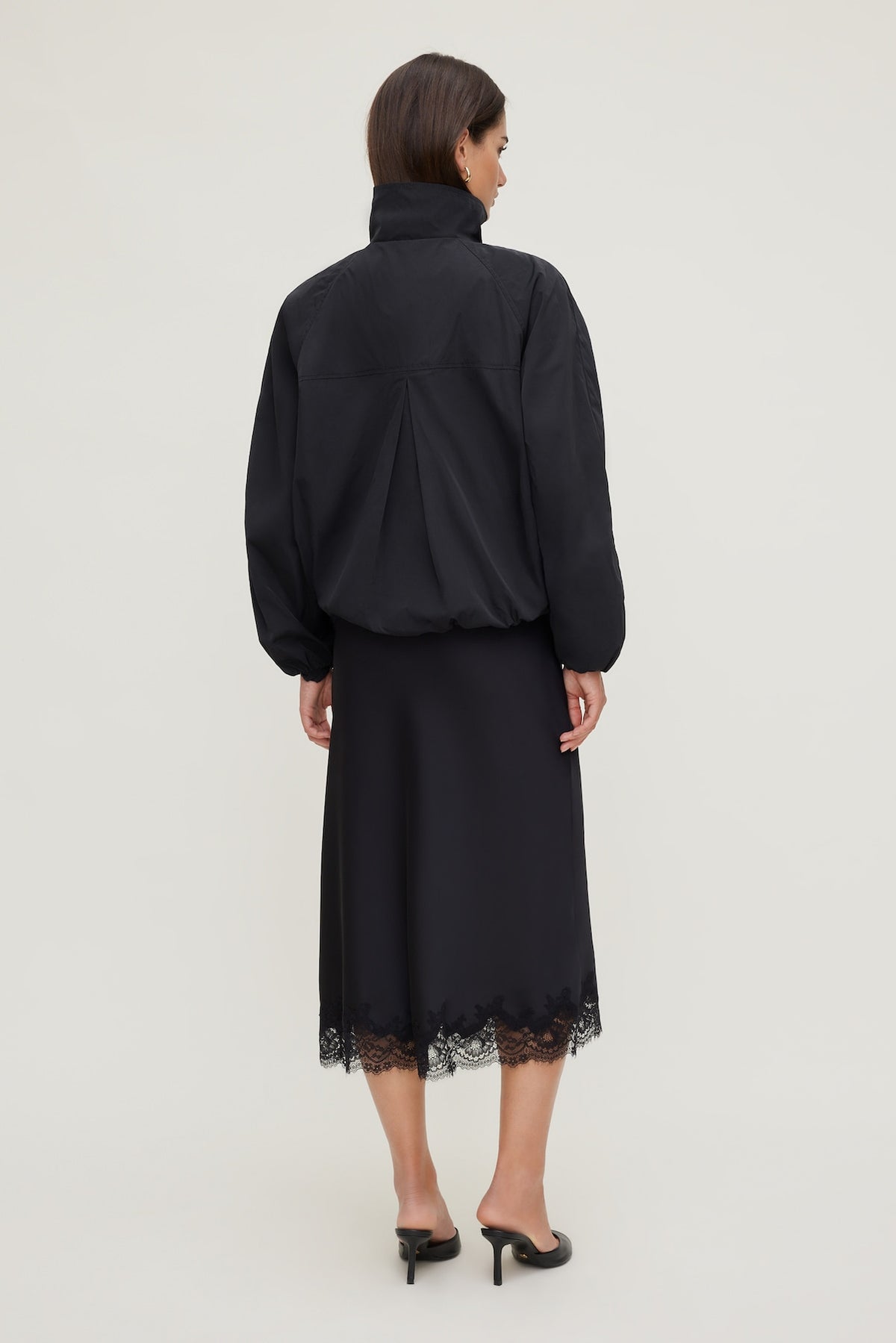 Dynamite High Neck Drawstring Jacket Black