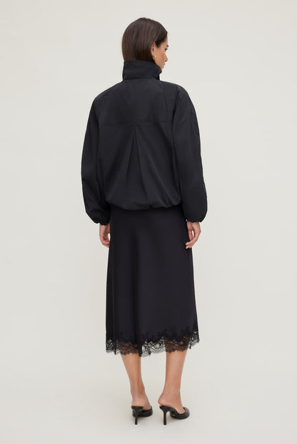 Dynamite High Neck Drawstring Jacket Black
