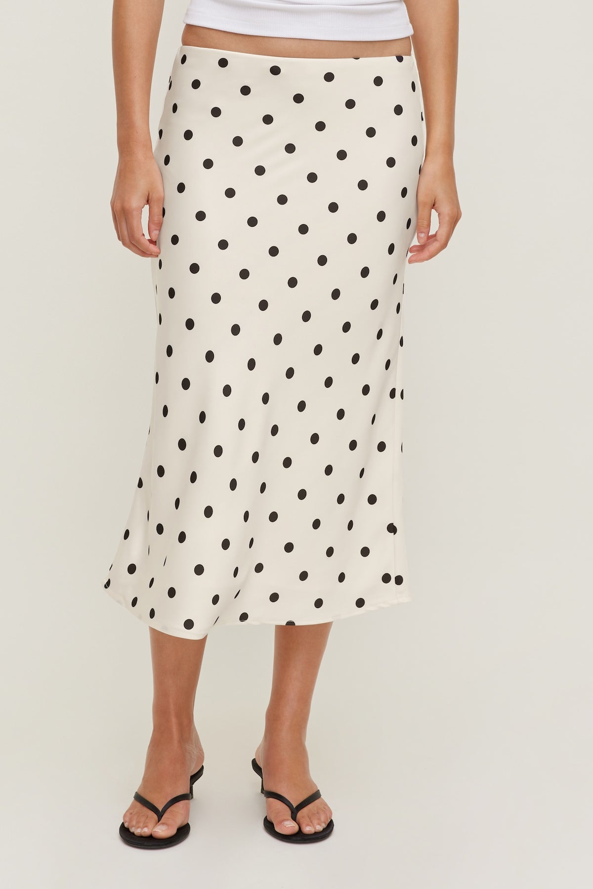 Dynamite Delila Satin Midi Skirt Black