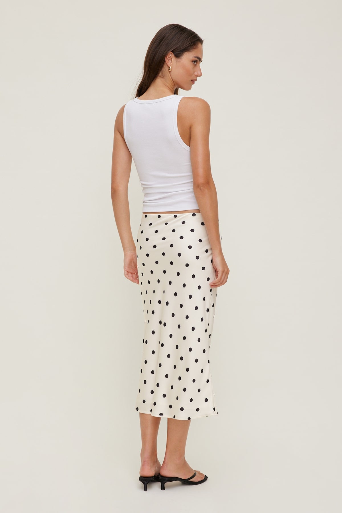 Dynamite Delila Satin Midi Skirt Black