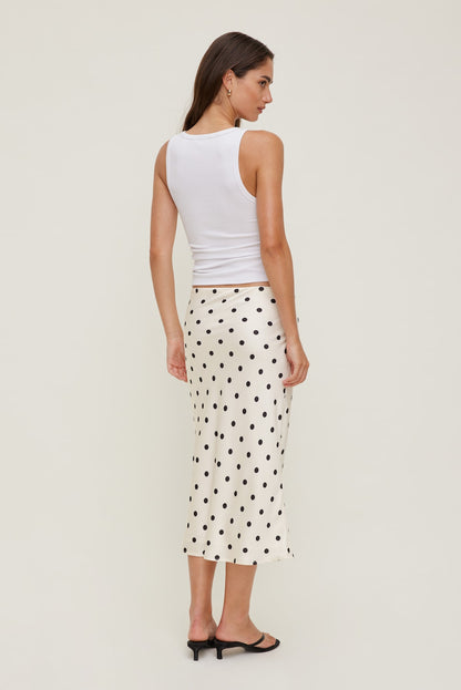 Dynamite Delila Satin Midi Skirt Black