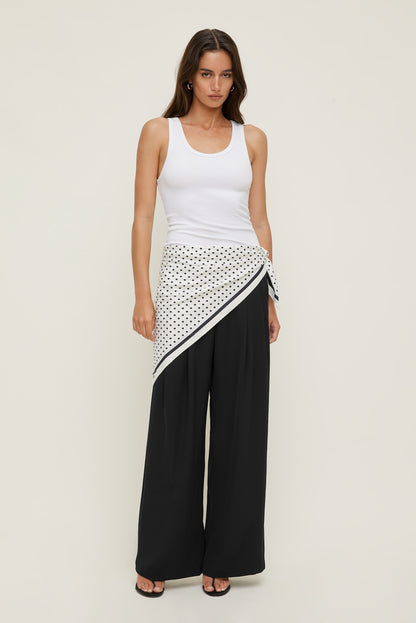Dynamite Polka Dot Oversized Square Scarf White
