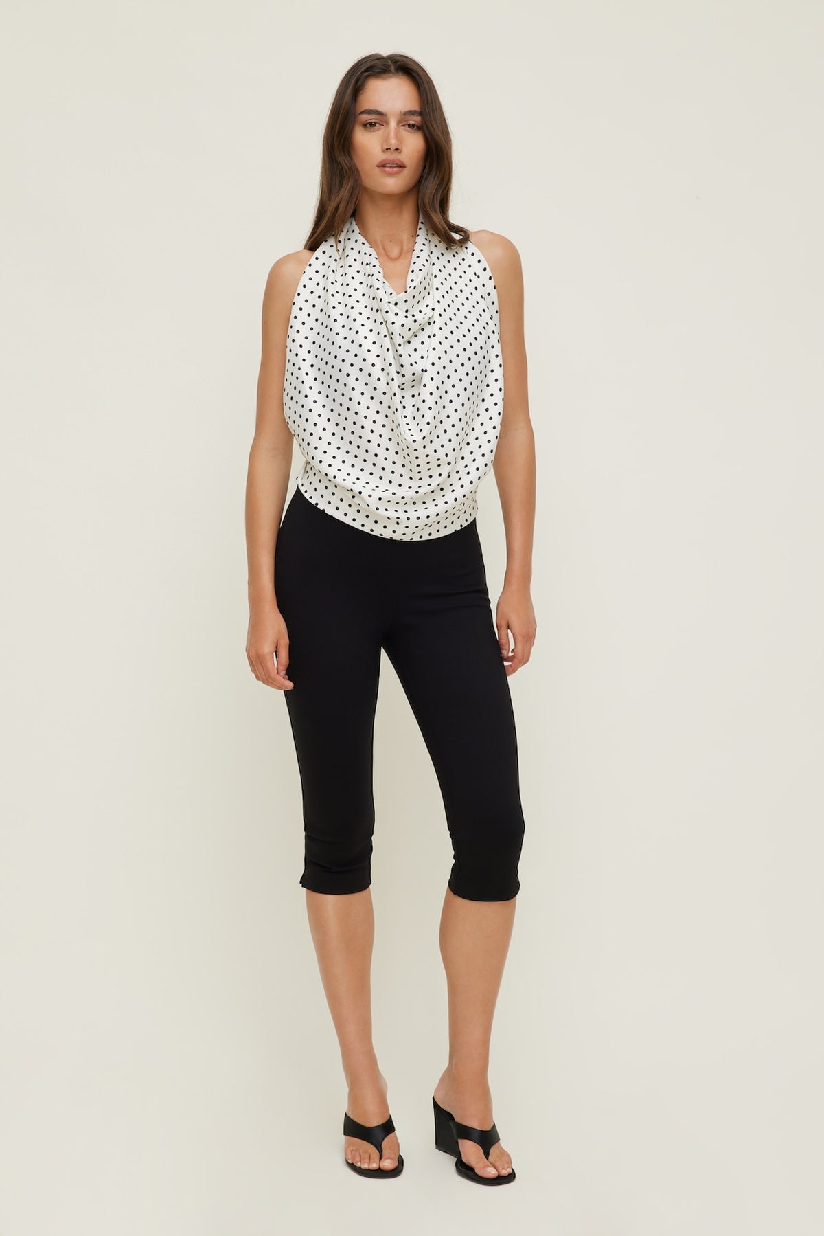 Dynamite Polka Dot Oversized Square Scarf White
