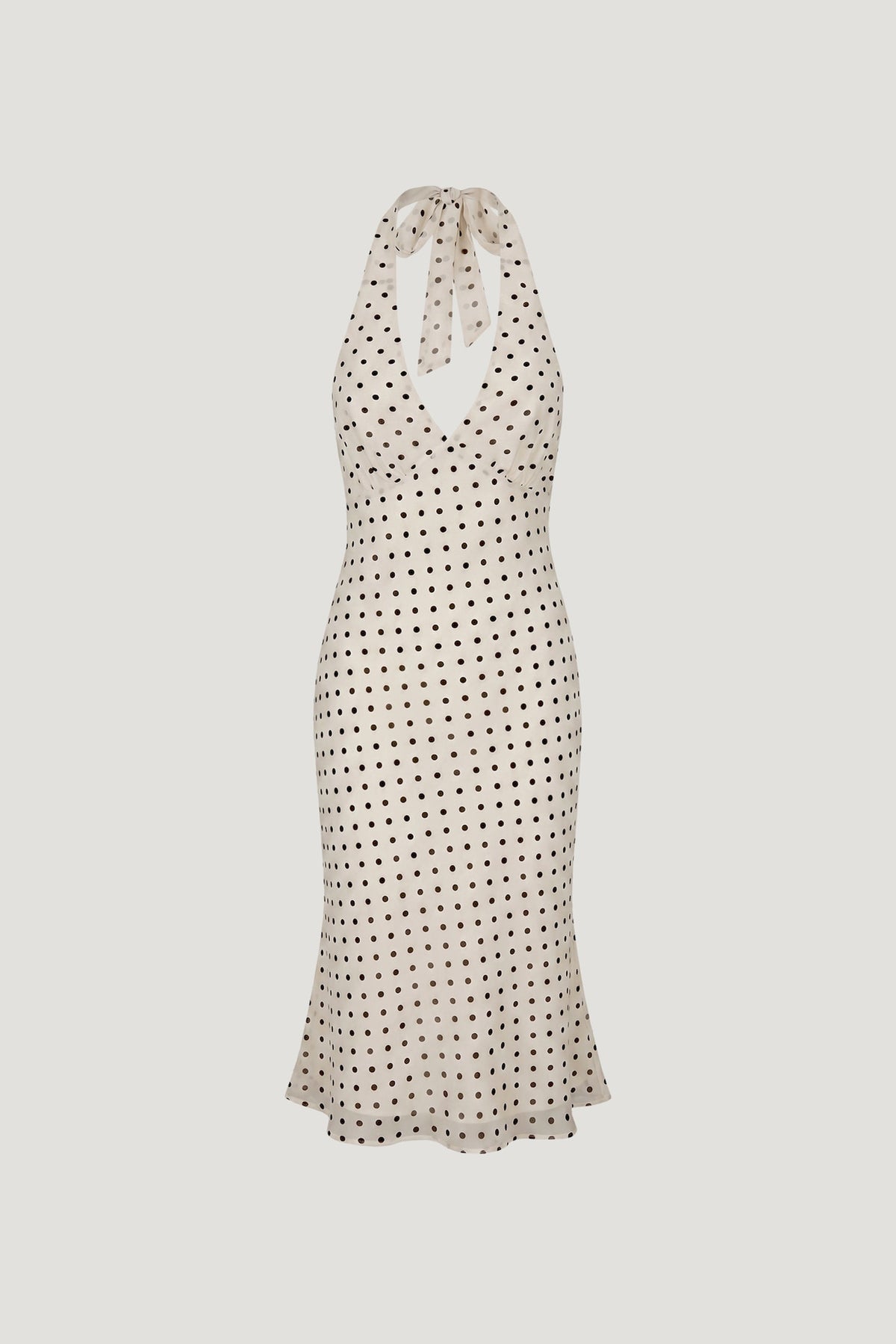Dynamite Elena Halter Midi Dress Beige