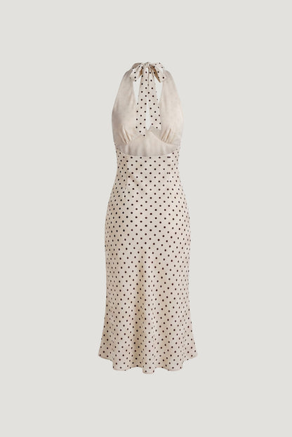 Dynamite Elena Halter Midi Dress Beige