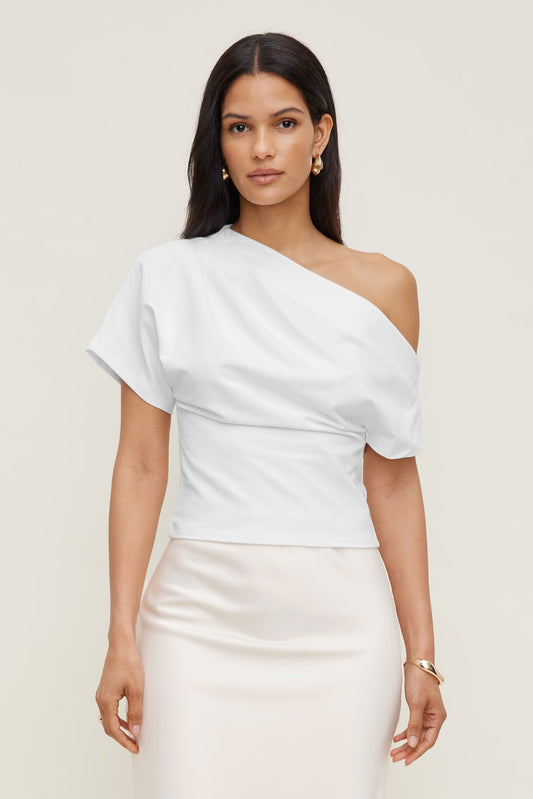 Dynamite Alexa Cotton Spandex T Shirt White