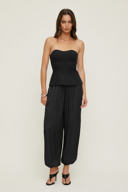 Dynamite Peplum Bustier Top Black
