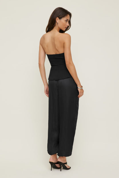 Dynamite Peplum Bustier Top Black