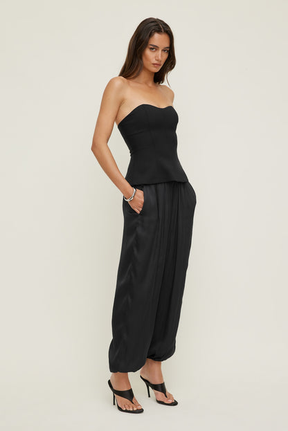 Dynamite Peplum Bustier Top Black