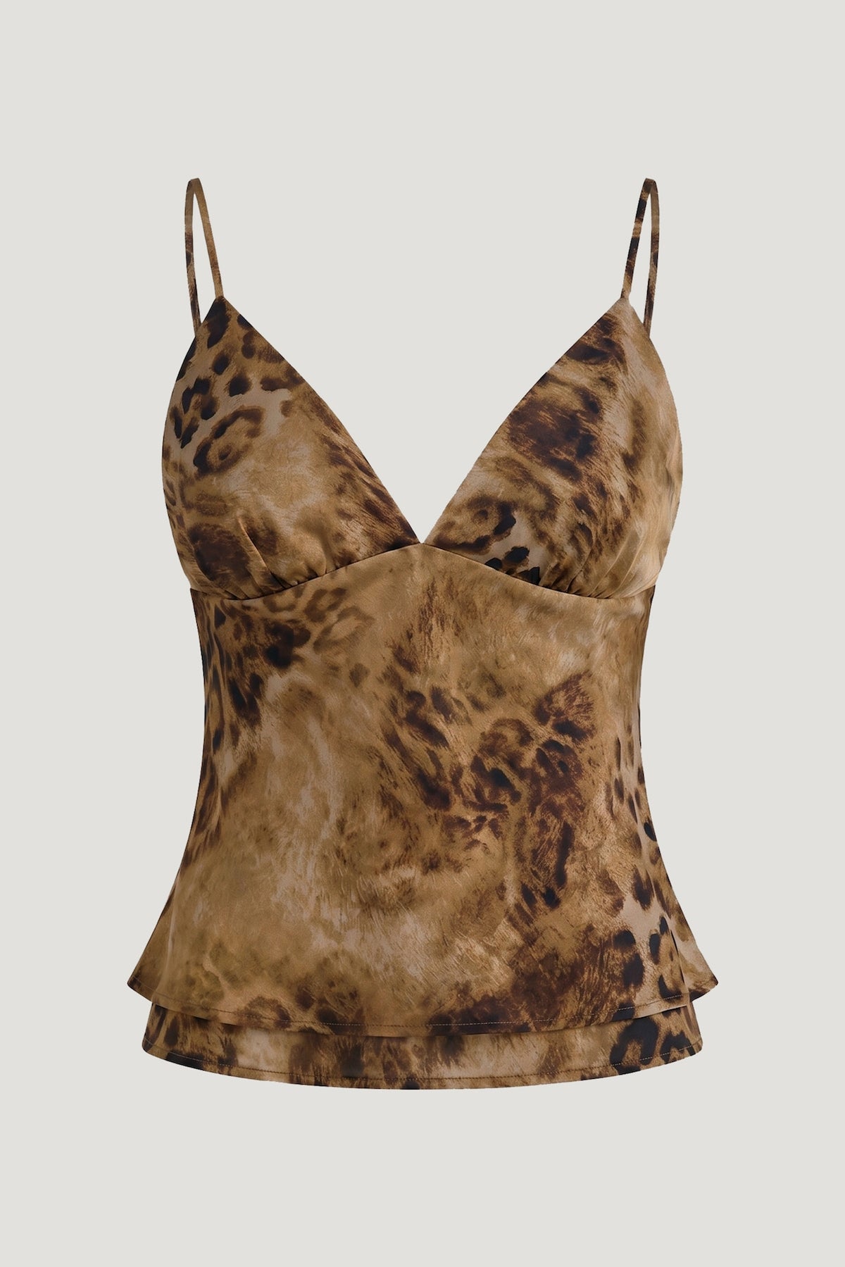Dynamite Plunge Babydoll Tank Top Brown