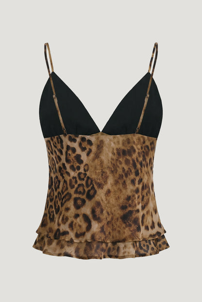Dynamite Plunge Babydoll Tank Top Brown