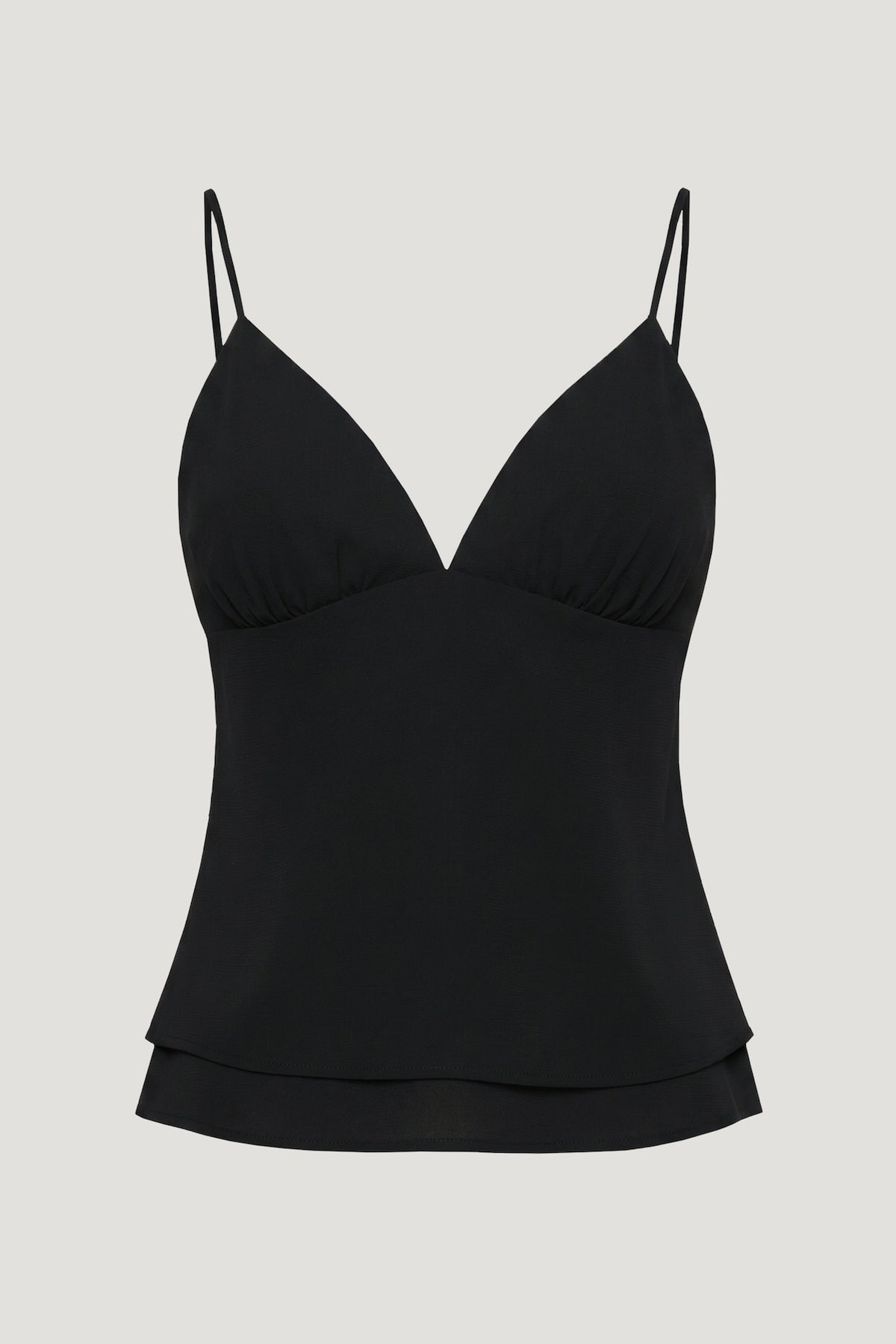 Dynamite Plunge Babydoll Tank Top Black