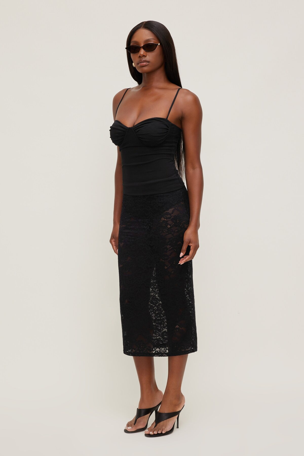 Dynamite Monet Mesh Top Black
