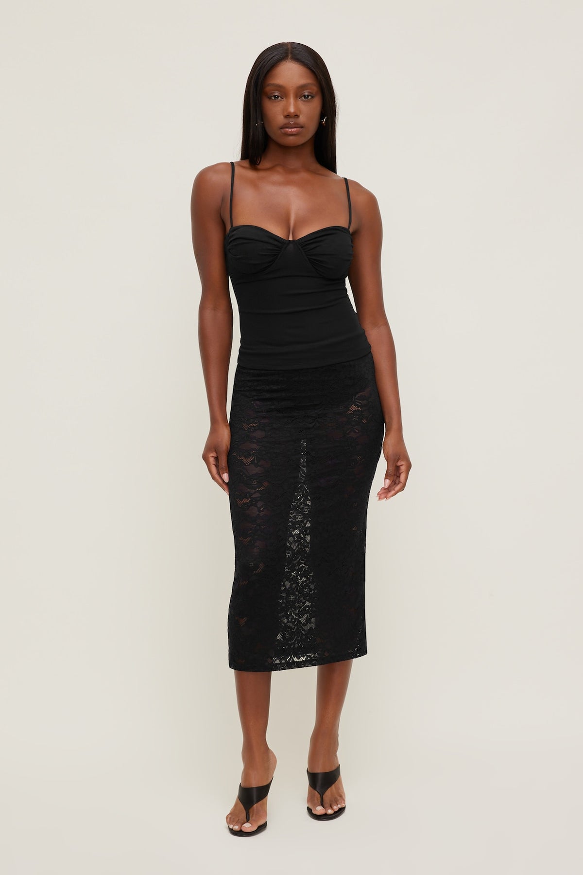 Dynamite Monet Mesh Top Black
