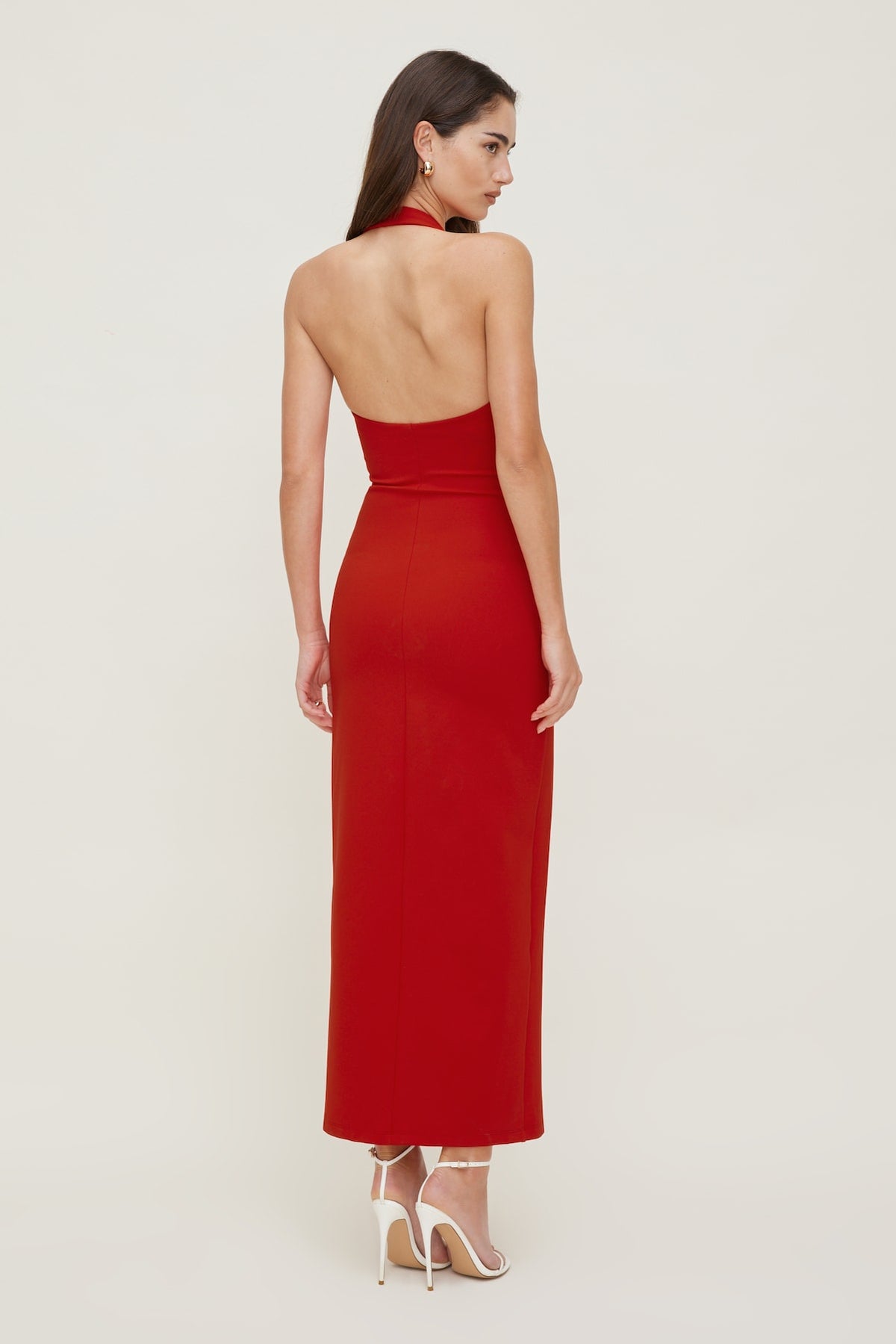 Dynamite Miya Ponte Maxi Dress RED