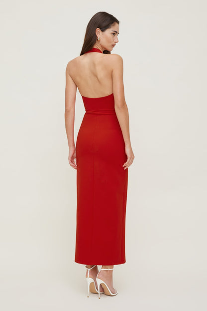 Dynamite Miya Ponte Maxi Dress RED