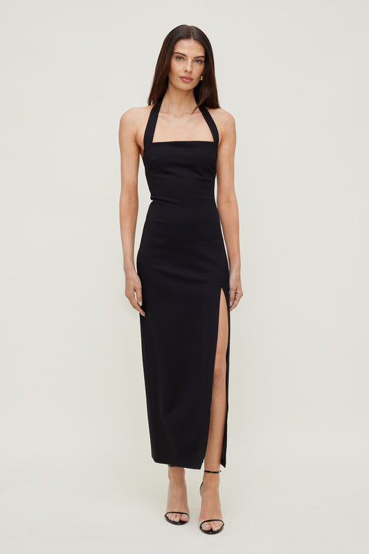 Dynamite Miya Ponte Maxi Dress Black