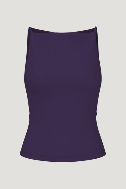 Dynamite Sculpt Strappy Boat Neck Tank Top PURPLE
