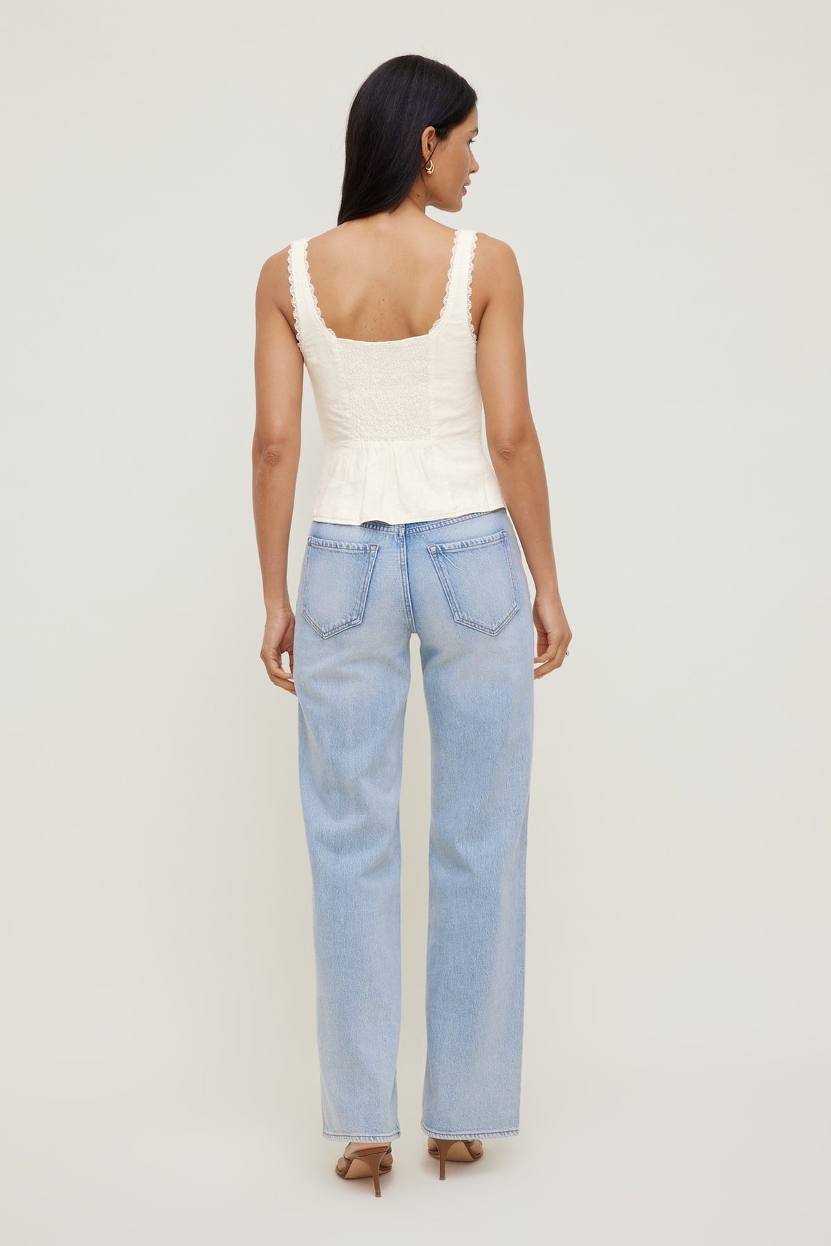 Dynamite Linen Tank Top White