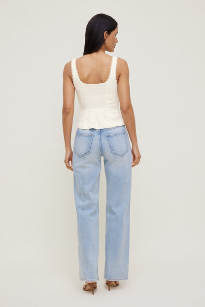 Dynamite Linen Tank Top White