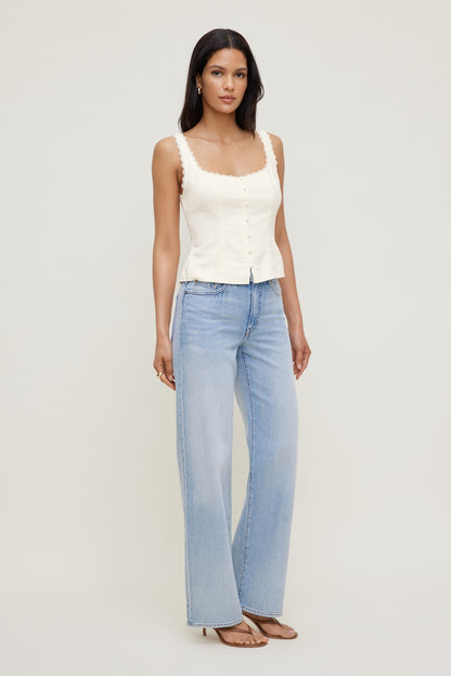 Dynamite Linen Tank Top White