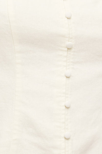 Dynamite Linen Tank Top White
