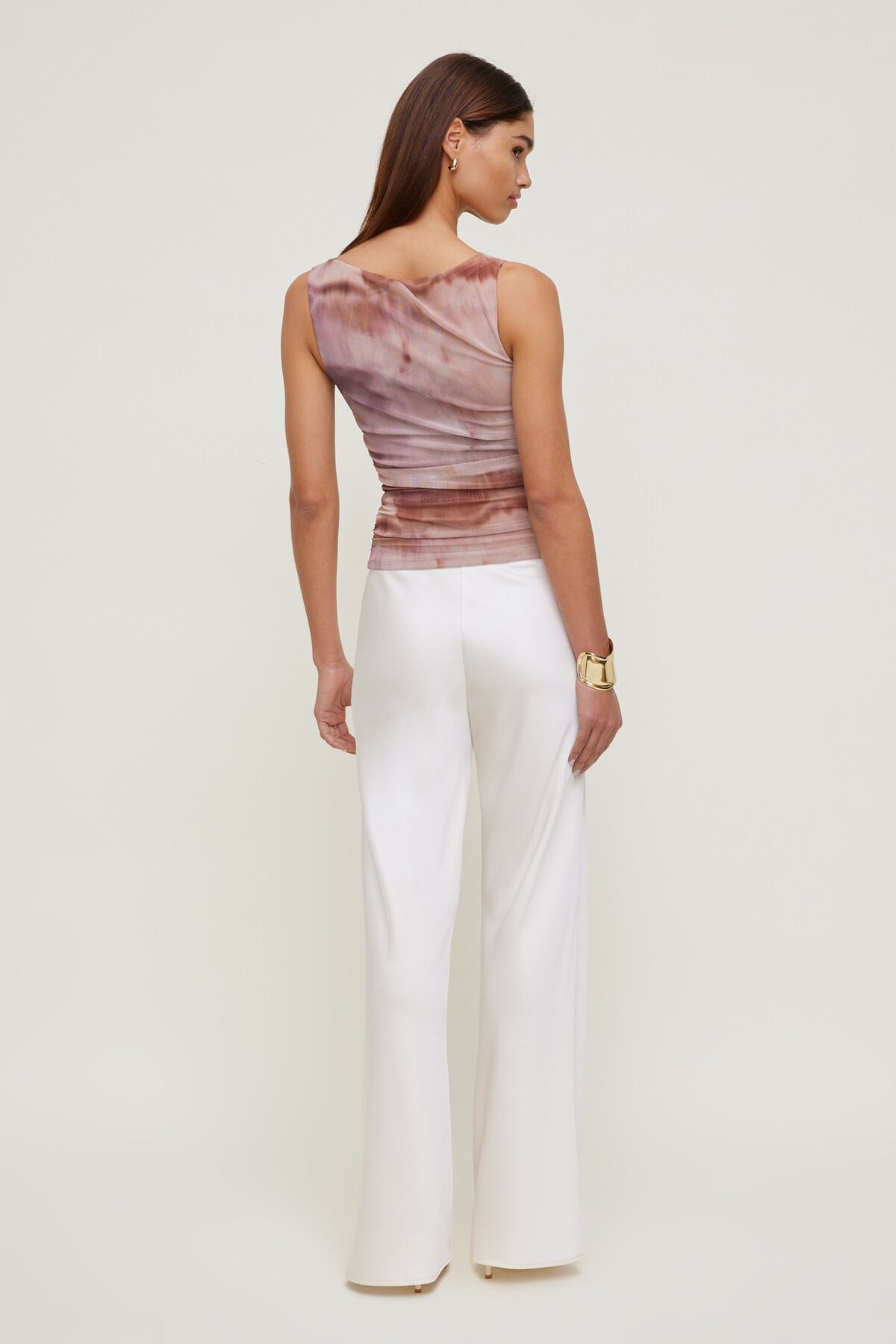 Dynamite Nola Printed Mesh Tank Top Pink